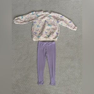 Angel Dear Unicorns Sweatshirt and Rib Leggings Set